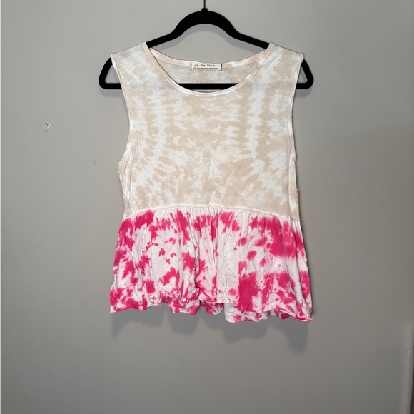 Free People Anytime Tie Dye Tank Hot Hibiscus Combo - Picture 3 of 10